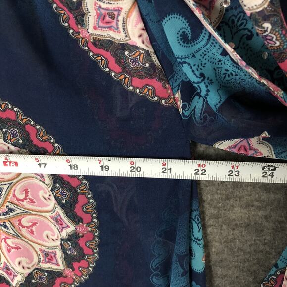 Wendy Williams Collection Womens XS/S Bold Paisley Jeweled Scarf Front Kimono - Picture 9 of 10